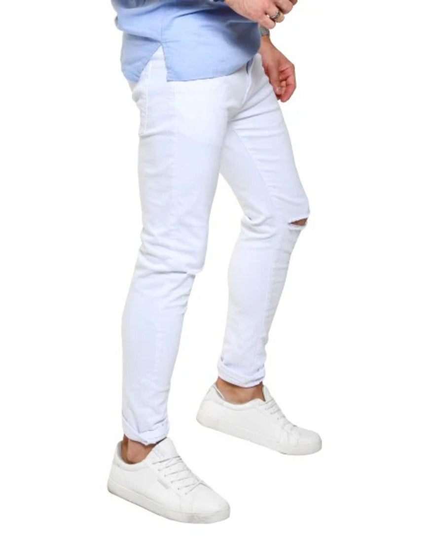 JAKE Παντελόνι Υφασμάτινο M2Style Λευκό