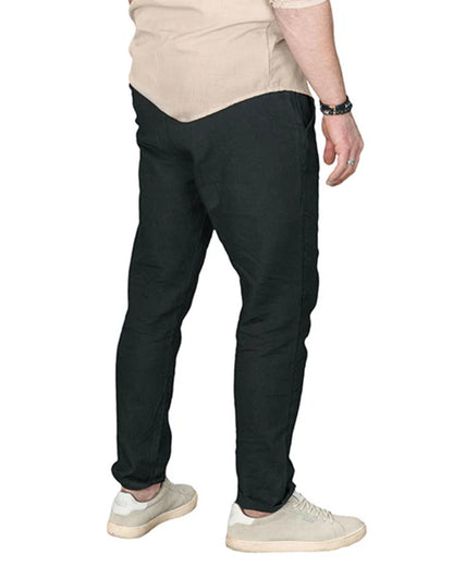 DAVID Παντελόνι Λινό M2Style Μαύρο